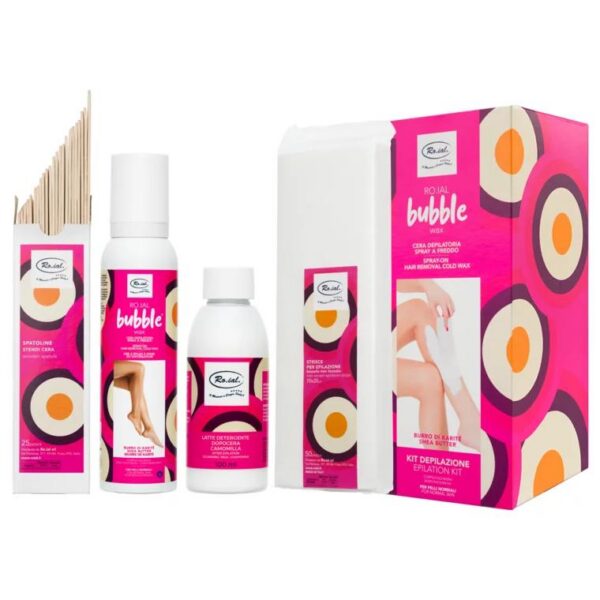 Ro.ial. Bubble Wax - Hair Removal Kit with Cold Spray Depilatory Wax